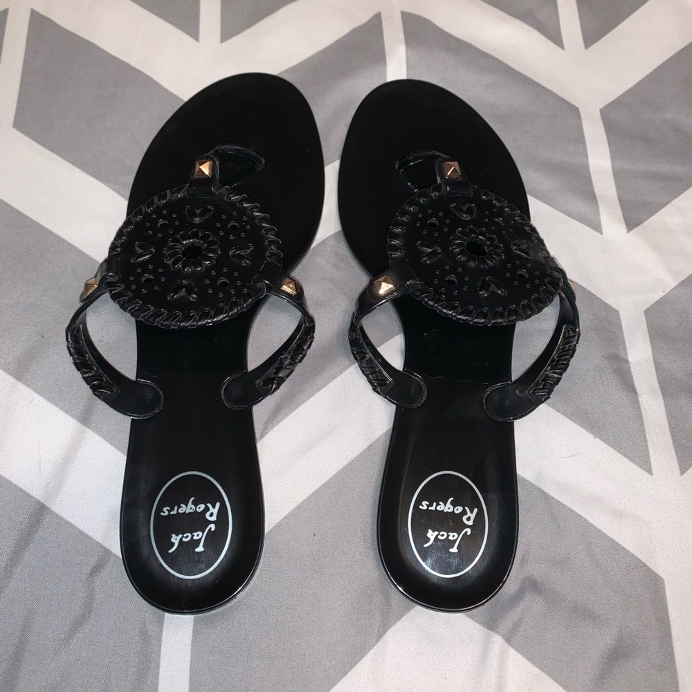 Jack Rogers Black Jelly Sandals !